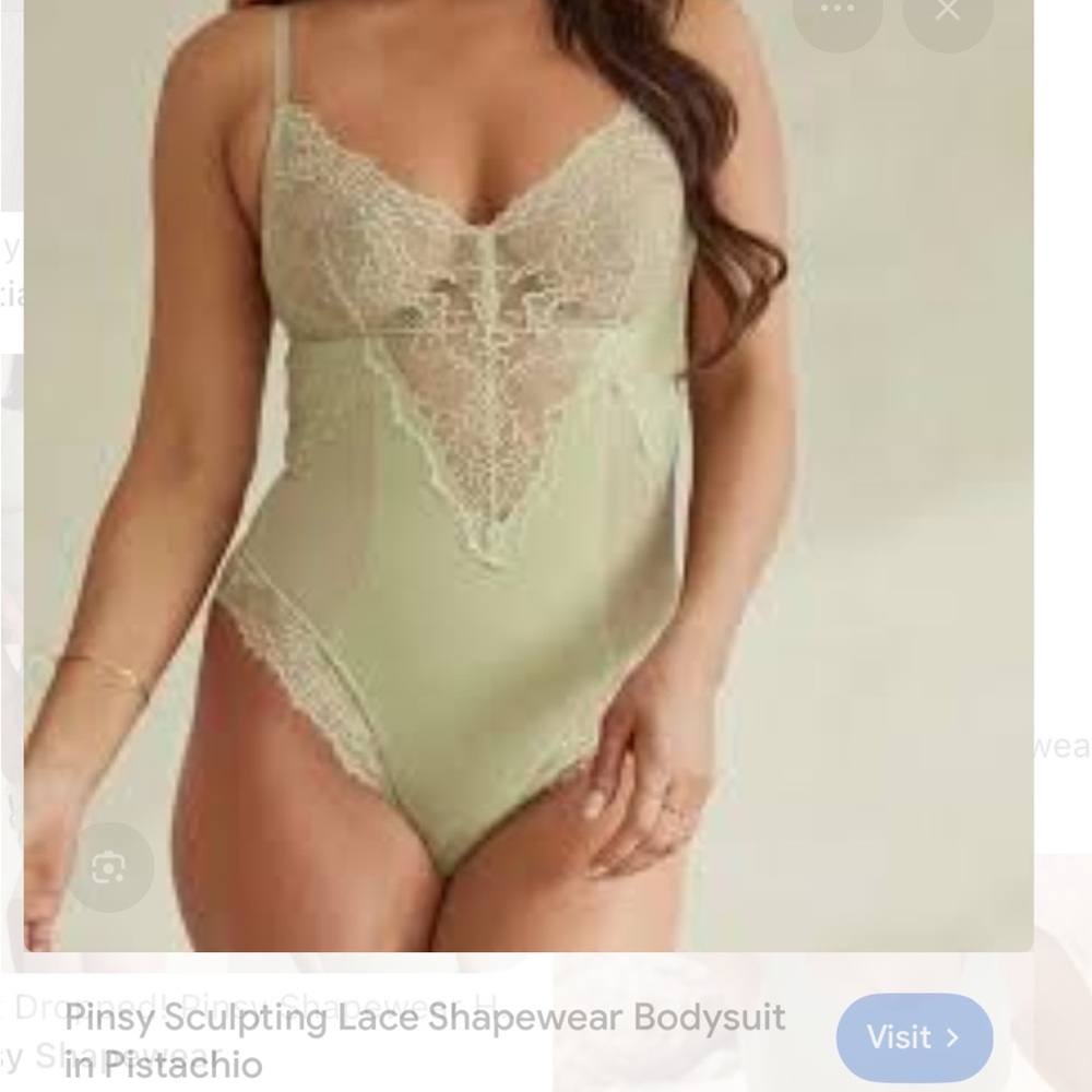 *NWT* Pinsy Lace Shapewear Bodysuit in Green